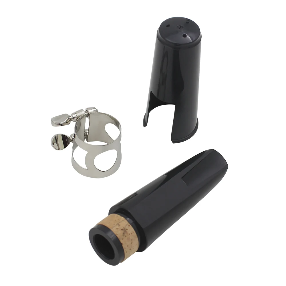 ABS Clarinet Mouthpiece Tube Head + Reed + Cap Metal Ligature Professional Instrument Set clarinet woodwind instrument clarinet and saxophone accessories saxophone and clarinet mouthpieces