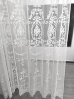 Sheer Modern Rural Style Diamond Shaped Minimalist Embroidery Net Curtain  Window White Embroidered Window 2
