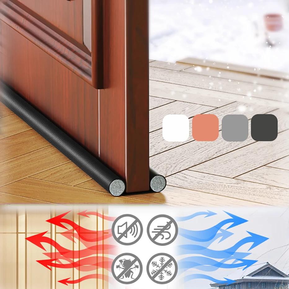 Door Bottom Seal Strip Flexible Wind Noise Reduction Stopper Under Door  Sealing Blocker Door Weatherstrip with 3cm Foam