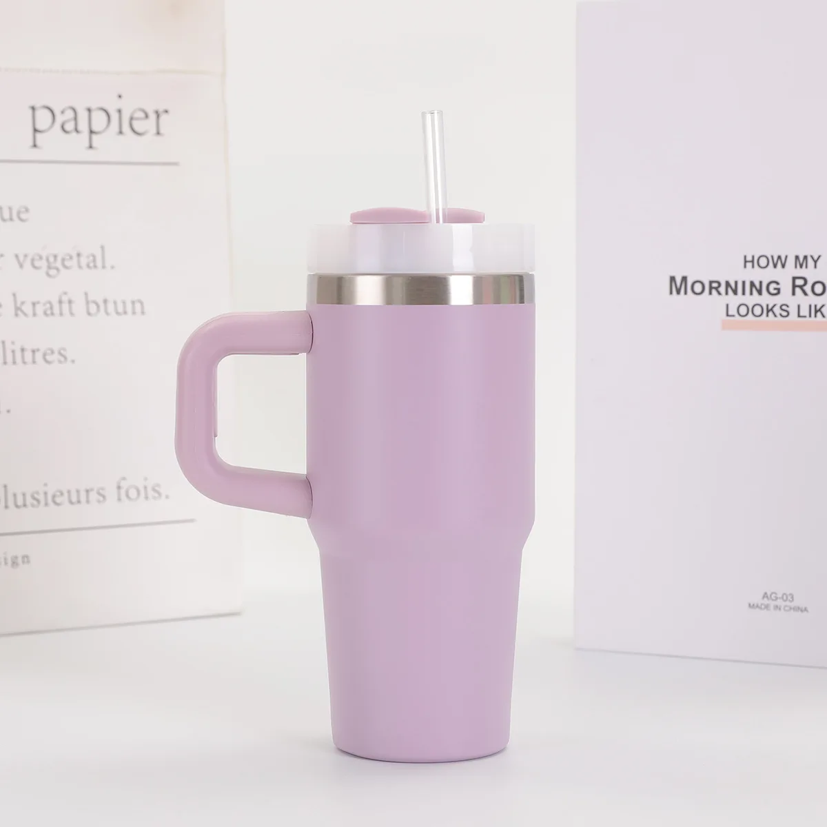 كوب سيارة 14 أونصة مع مقبض بطبقة مزدوجة كوب قهوة م...