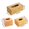 Bamboo Tissue Box Holder Storage Paper Tissue Box Cover Car Wood Napkins Holder for Case Organizer Home Decoration 6