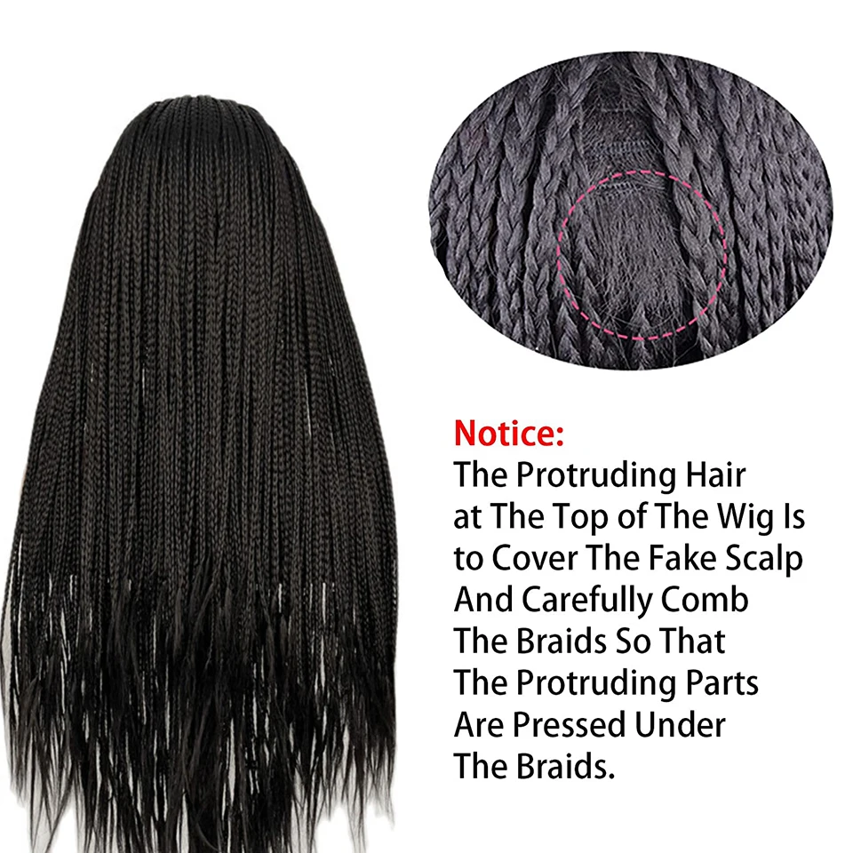 Box Braided Headband Wigs for Black Women Synthetic Braided Wigs Twist Crochet Hair Cornrow Braid Wig Long Straight Headband Wig synthetic hair wigs
