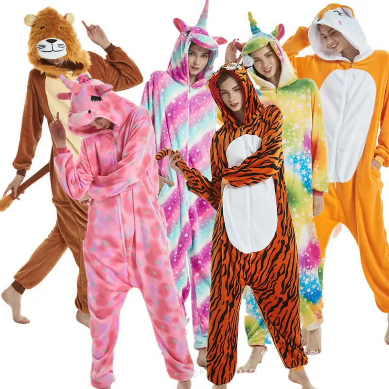 Kigurumi Adults Dinosaur Pajamas Animal Onesies Cosplay Costumes Jumpsuit Hooded Sleepwear Halloween One Piece for Performing