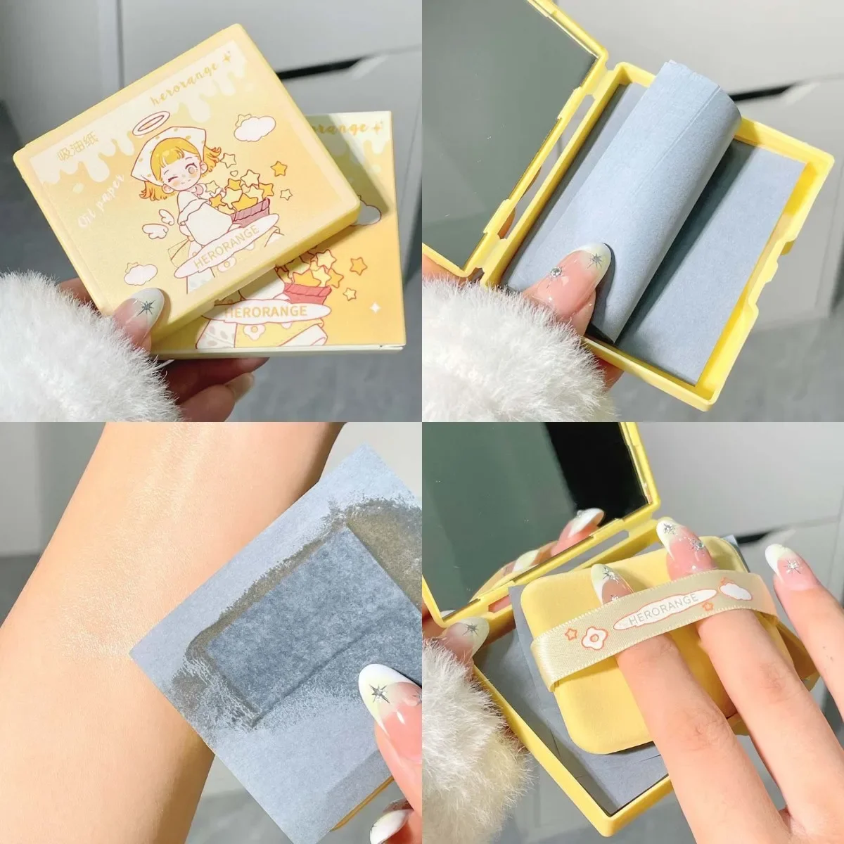 Face Oil Absorbing Paper 100Pcs/box Face Oil Blotting Paper Portable Makeup Puff Matting Wipes