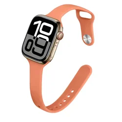 Breathable Silicone Strap for Smartwatch - Elegant Bracelet Design (Papaya 20)