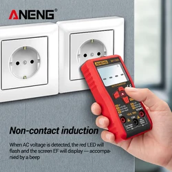 Aneng mini m118a display digital multímetro backlight ncv tensão tester atual detector de resistência elétrica com lanterna