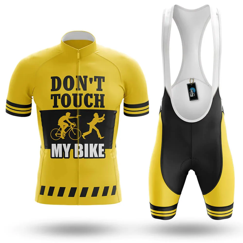 2022 Fashion Yellow Mens Cycling Clothing Set Don't Touch My Bike MTB Maillot Summer Road Bike Shirts Suit Bicycle Bib Shorts