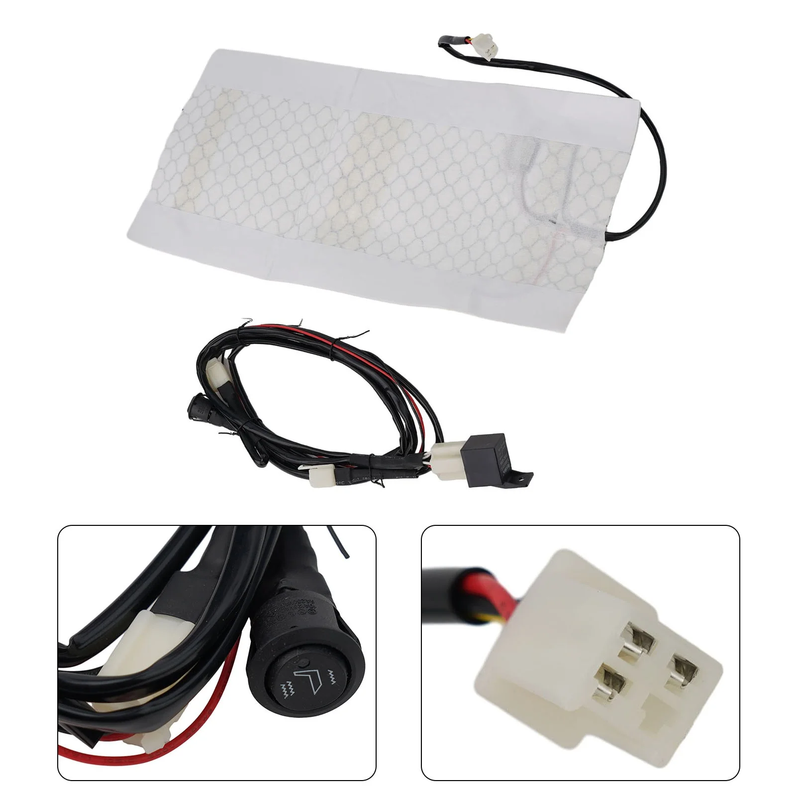 

DC12V 25W Carbon Fiber Seat Heated Pad Heater Kit For Motorcycle ATV Universal Accessories Winter Necessary Heating Pad Switch