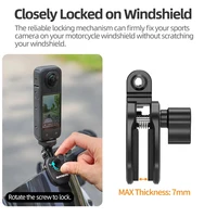Motorcycle Windshield Clamp Clip for GoPro 13 12 11 Insta360 X5 X4 X3 for DJI Osmo 360/Action 5 Pro/Action 6 5 4 3 Nano/Go Ultra 6