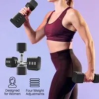 20LBS Adjustable Dumbbell Set, 4 in 1 Free Weights Dumbbells Set for,4lb 6lb 8lb 10lb, with Metal Non Slip Handle，Quick Change，H - Image 4