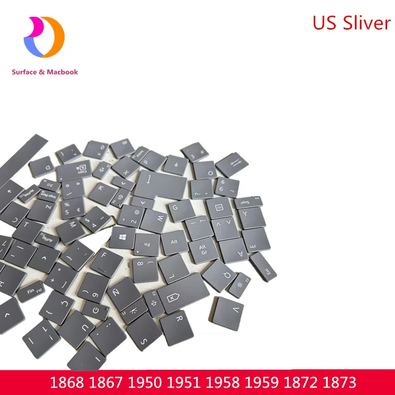 Laptop Keyboard Keycaps Key Cap For Microsoft Surface Laptop 3 4 5 Key Cup Dark Grey 1868 1867 1872 1873 1950 1951 1958 1958 ES Layout