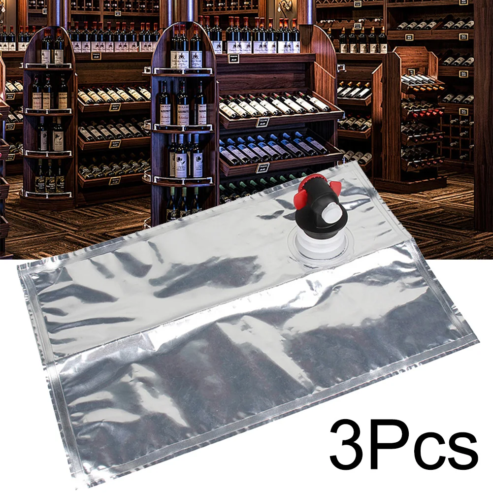 For Outdoor Events Reusable Wine Storage Pouch Wine Dispenser Bag 2L Beverage Pouch Airtight Spout Aluminum Foil Bag
