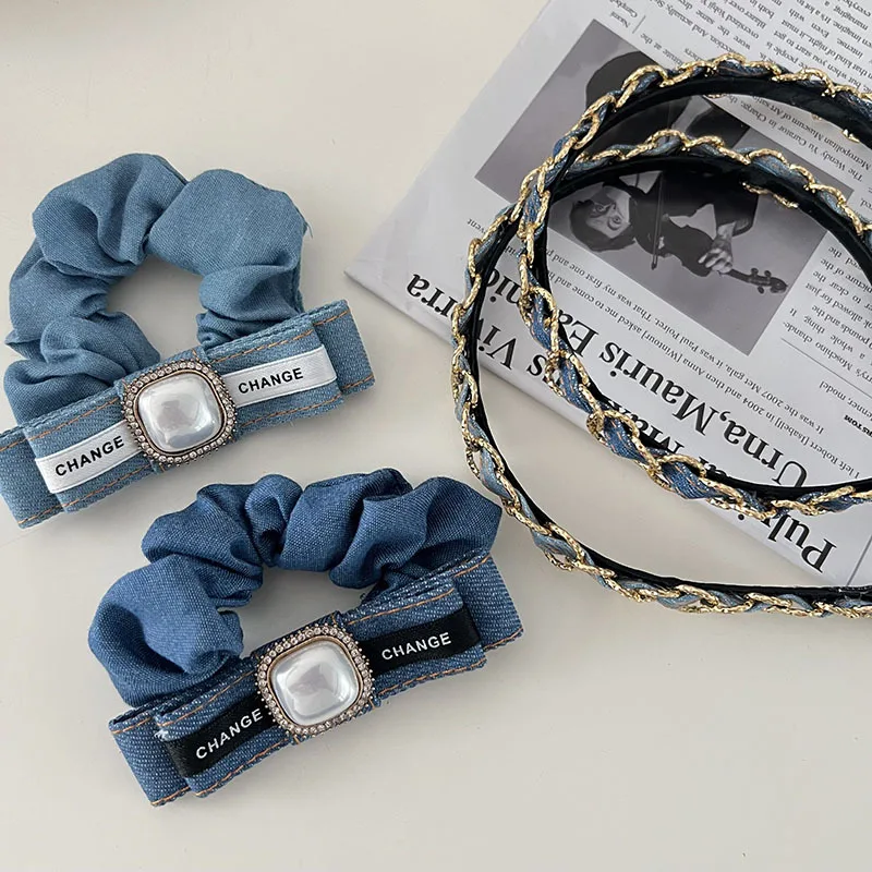 Chanel Vintage Chanel Light Blue Denim Barrette Hair Clip