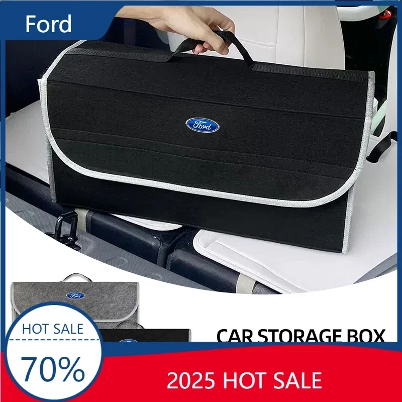 Hot For Ford New Anti Slip Compartment Boot Storage Organizer Tools Car Storage Bag Car Trunk Organizer For Ford Ranger C-M