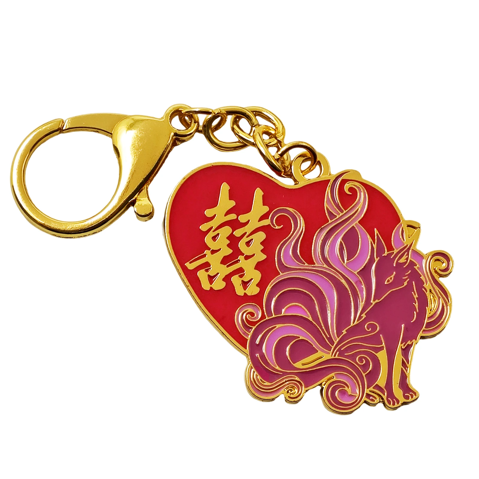 Feng Shui 9 Tailed Fox Love Keychain Love and Blessings Amulet Key Chain 6