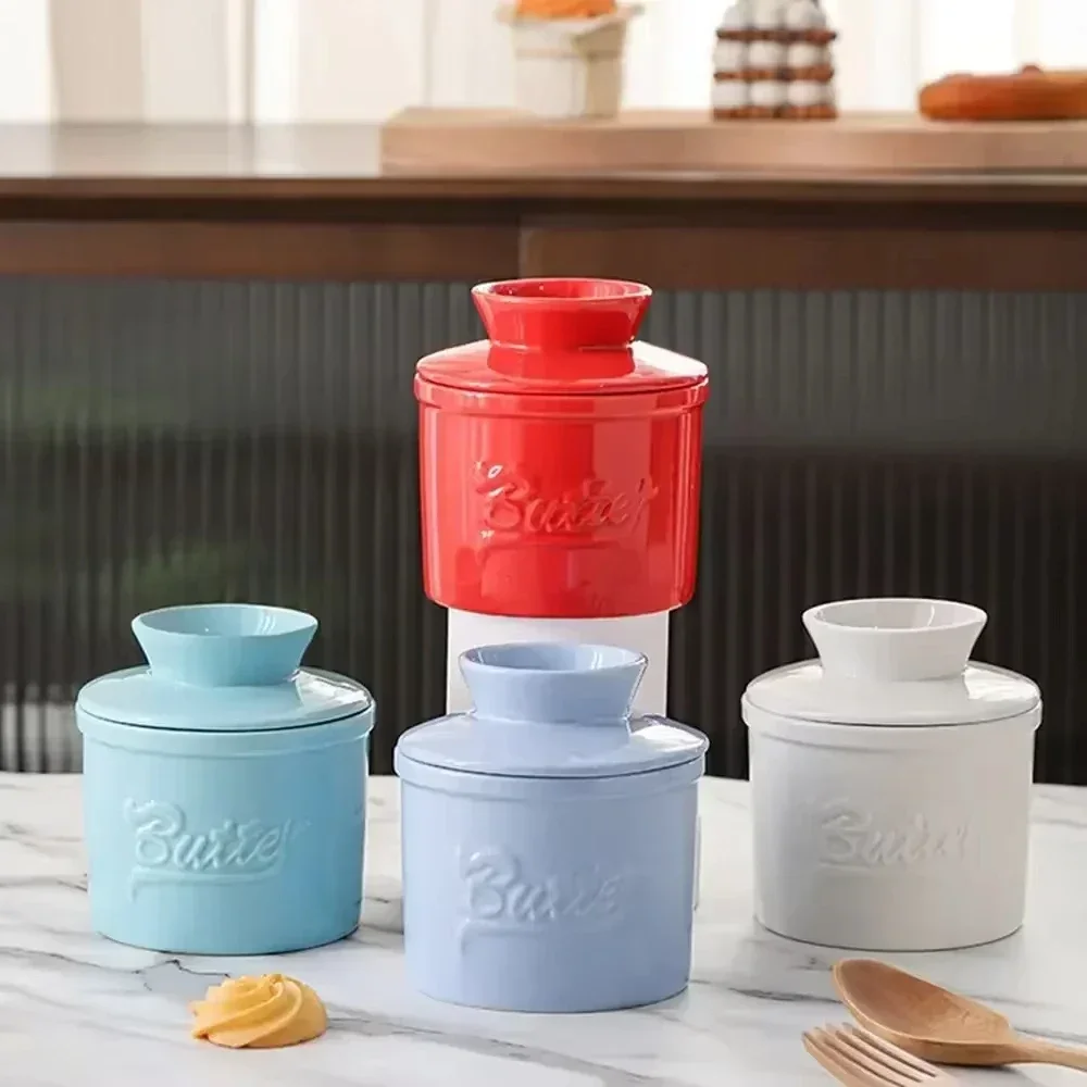 Butter Keeper Handmade Ceramic Butter Bell Crock with Lid Glossy Finish for Counter butter dish