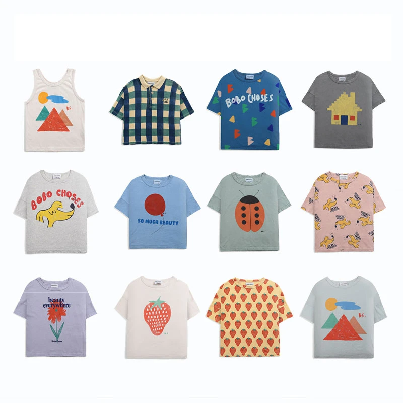 2022 BC Brand Bobo Summer Kids T-shirts For Boys Girls New Clothes Cute Printed Baby Children Clothings Outfits Pants Shorts tops for children's	