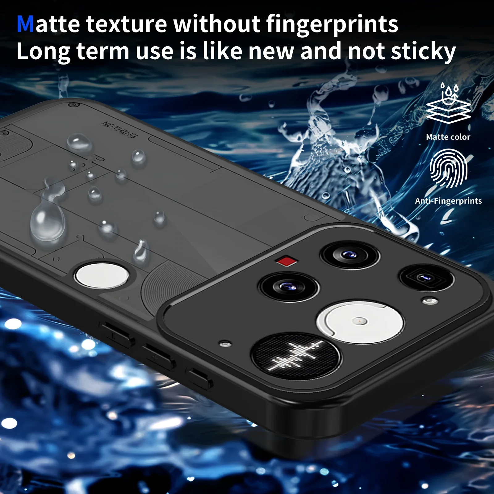 Enhanced Shockproof Matte Transparent Phone Case with Lens Protection