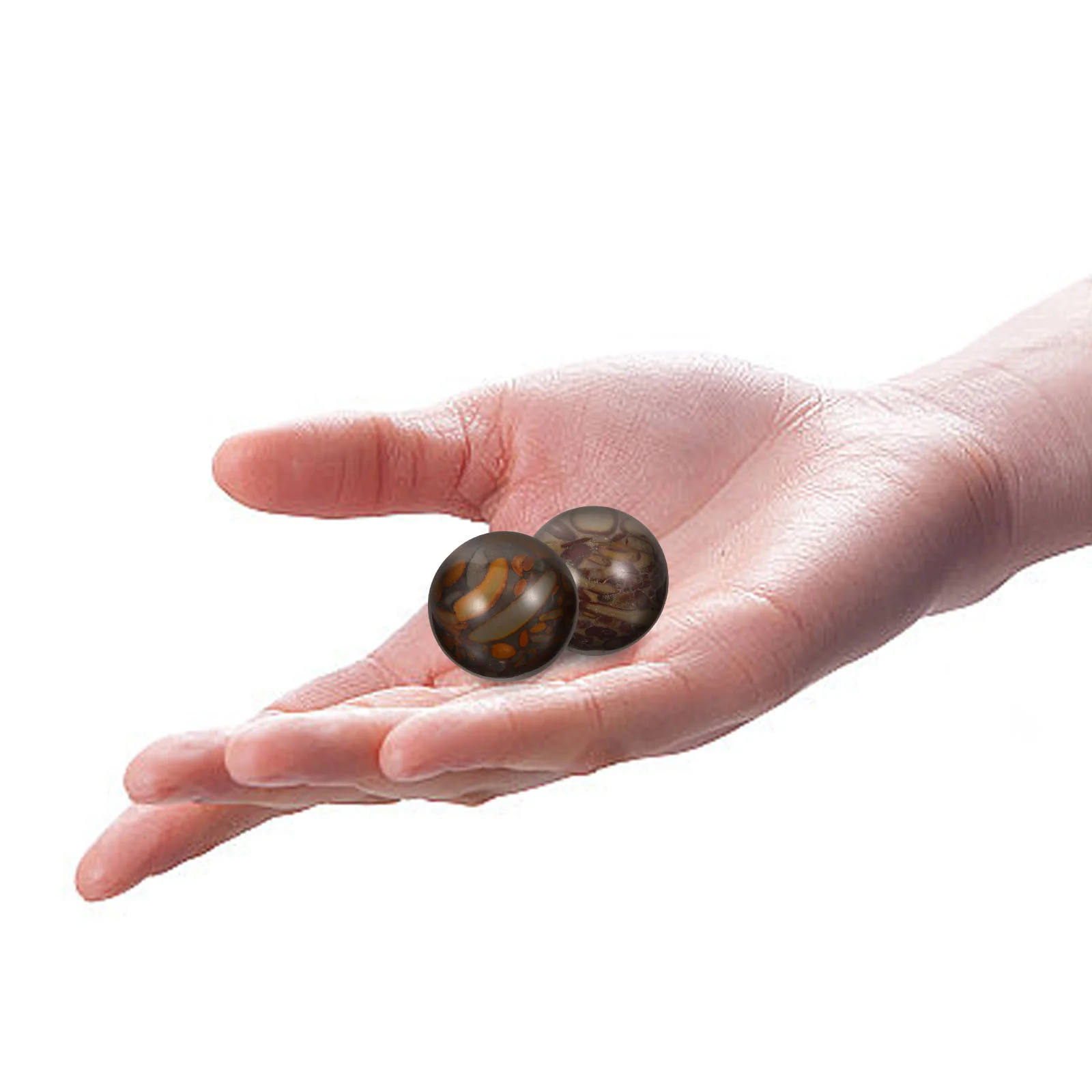 Massage Balls 2 Pcs Portable Workout Hand Massaging Meditation Jade for Rolling Hand Exercise Sports Training