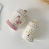 Cute Rabbit Sealed Storage Jar Tea Coffee Bean Storage Ceramic Jar Cartoon Decoration Kitchen Food Storage  Containers 1