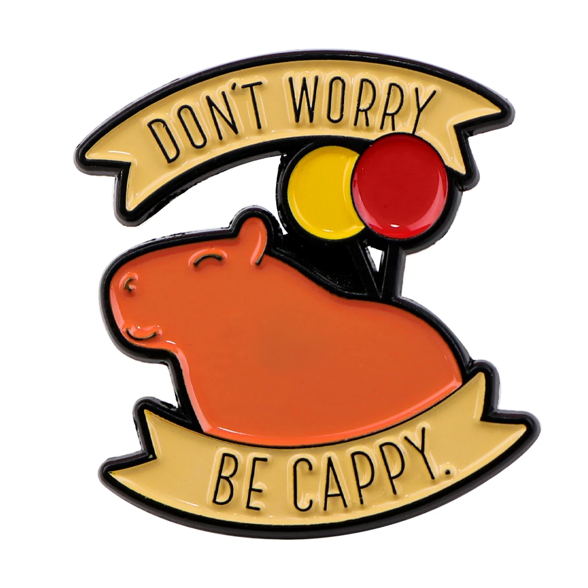 Adorable Capybara Enamel Pin – Whimsical Animal Lapel Badge for Backpacks, Clothing, and Fashion Accessories