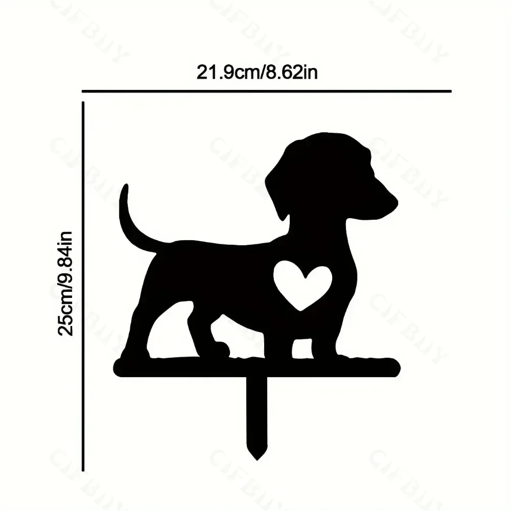 Tiki-Inspired Dog Garden Stake Iron Art Metal Yard Sign Courtyard Art and Garden Decoration garden decoration animal ornaments animal stakes