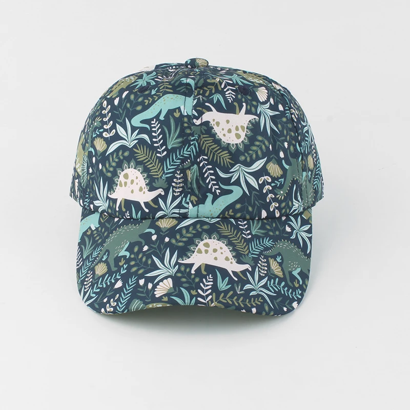 Summer Quick-drying Sun Hats For Kids Cartoon Dinosaur Print Baby Baseball Cap Children Outdoor UV Protection Beach Hat 6