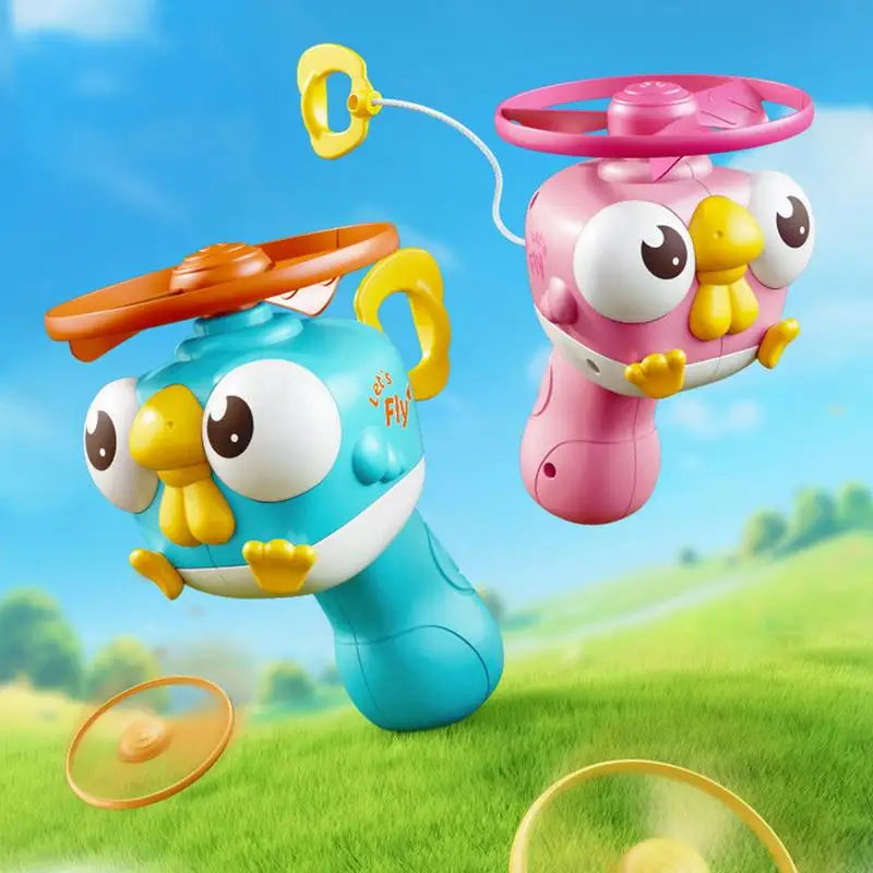 Flying Saucer For Kids Flying Saucer Launch Playset Backyard Games Interactive Catching Outdoor Toys With Spinners Sports
