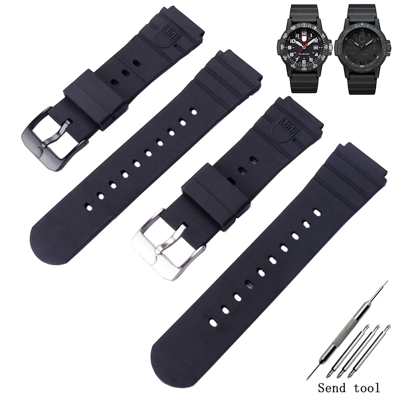 Watch Accessories Rubber Military Watch Men's & Women's Sports Waterproof Silica gel Strap for Luminox 0200 3901 7050 3001 21mm