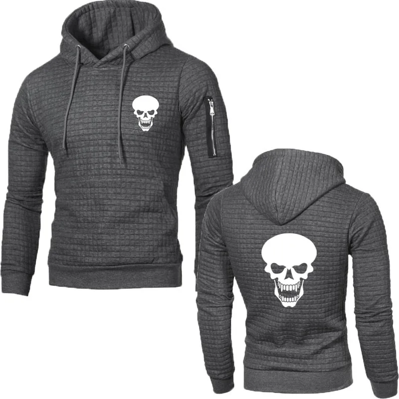 

Skull Print Hip Hop Men's Hoodie High Quality Cotton Textured Brand Hoodie Sweatshirt Spring Autumn Casual Sports Men's Clothing