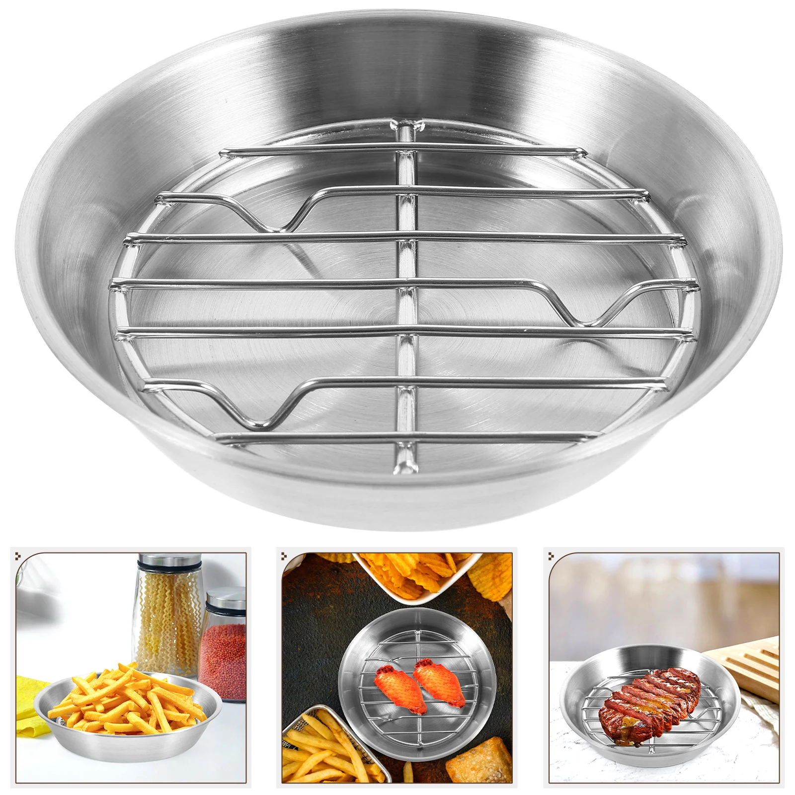 

Barbecue Plate Trays Metal Baking Stainless Steel Roasting Pan with Rack for Home Accessories