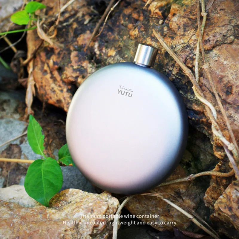 

180ML pure titanium jug wine leaking liquor outdoor camping mountaineering ultra-light portable wine jug wine glass kettle