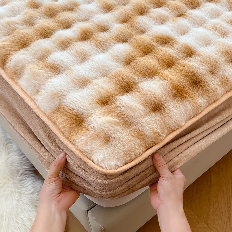 Queen Size Bedsheet Super Soft Bed Cover Home Warm Fitted Sheet Skin-friendly Mattress Covers sabanas para cama (No Pillowcase) 2