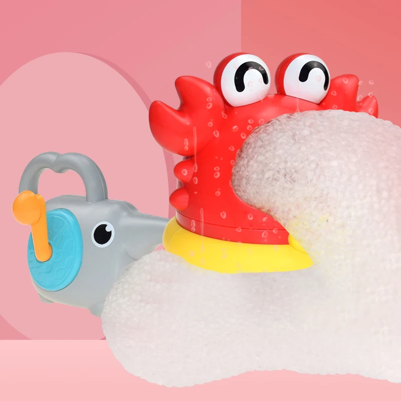 Crab bubble machine Bathroom bath toy Children splashing water Shark blowing foam making machine 2