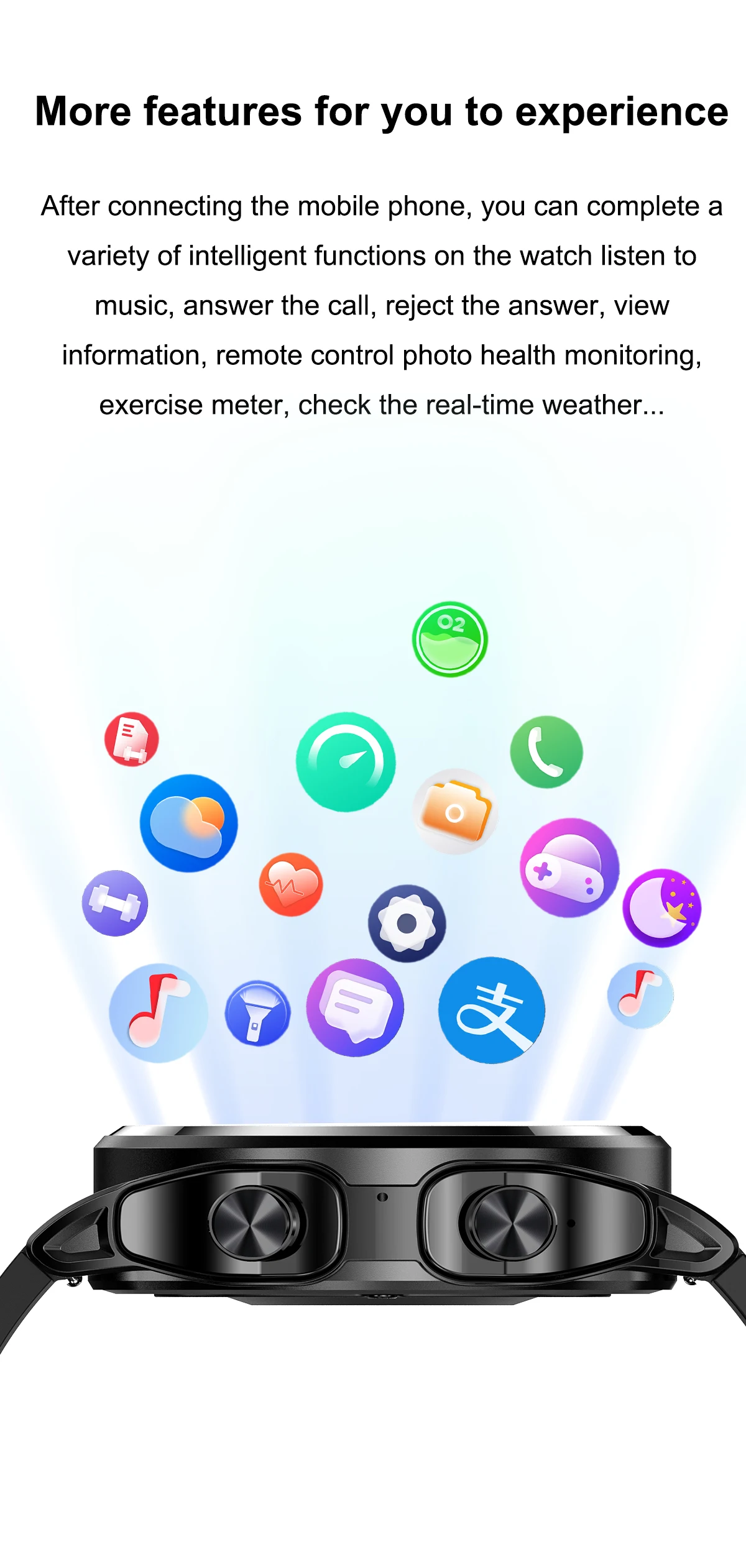 reloj inteligente con audifonos para medir salud, NFC ritmo cardíaco oxígeno en sangre rastreador de Fitness reloj deportivo llamada inalámbrica Smartwatch » reloj inteligente con audifonos para medir salud