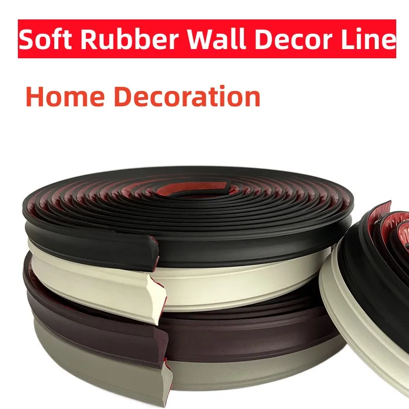 5MetersHomeDecorationSoftRubberWallGapDecorLineSelfAdhesive