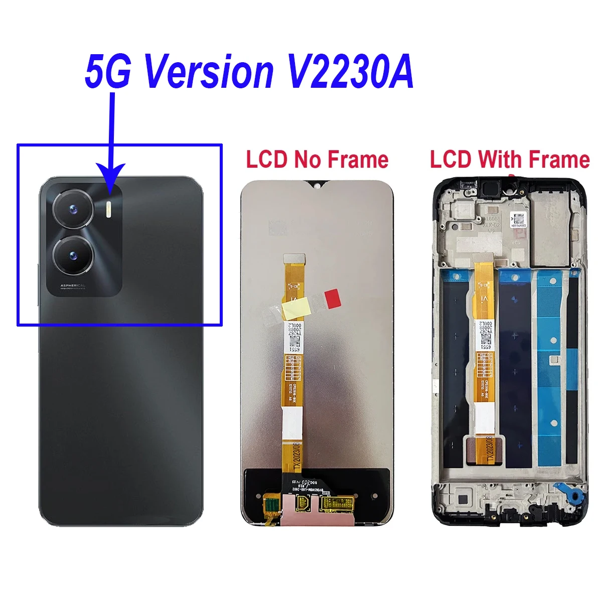 Vivo Y35 4G 5G V2230A LCD ekran dokunmatik ekranlı