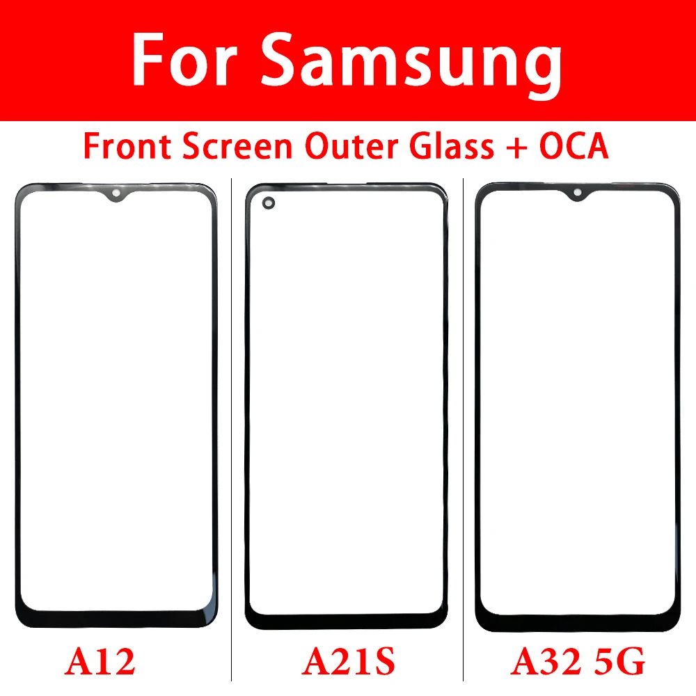 

For Samsung A02 A11 A12 A21 A21S A31 A41 A51 A71 M31S A03 Core Front Glass Touch Screen Outer Panel Lens Repair Replacement Part