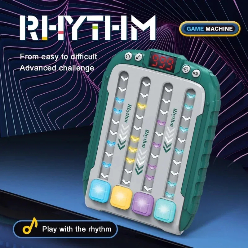 Music puzzle game Electronic Music Puzzle Game Machine Montessori Pockets Travel Toy Light Up Educational Sensory Fast Push Table Game