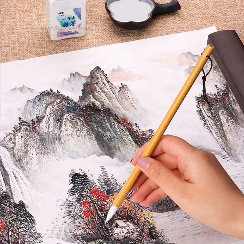 White Ink for Chinese Calligraphy Special Chinese Painting Highlights Leaves Blank Copy Scripture Brush Water