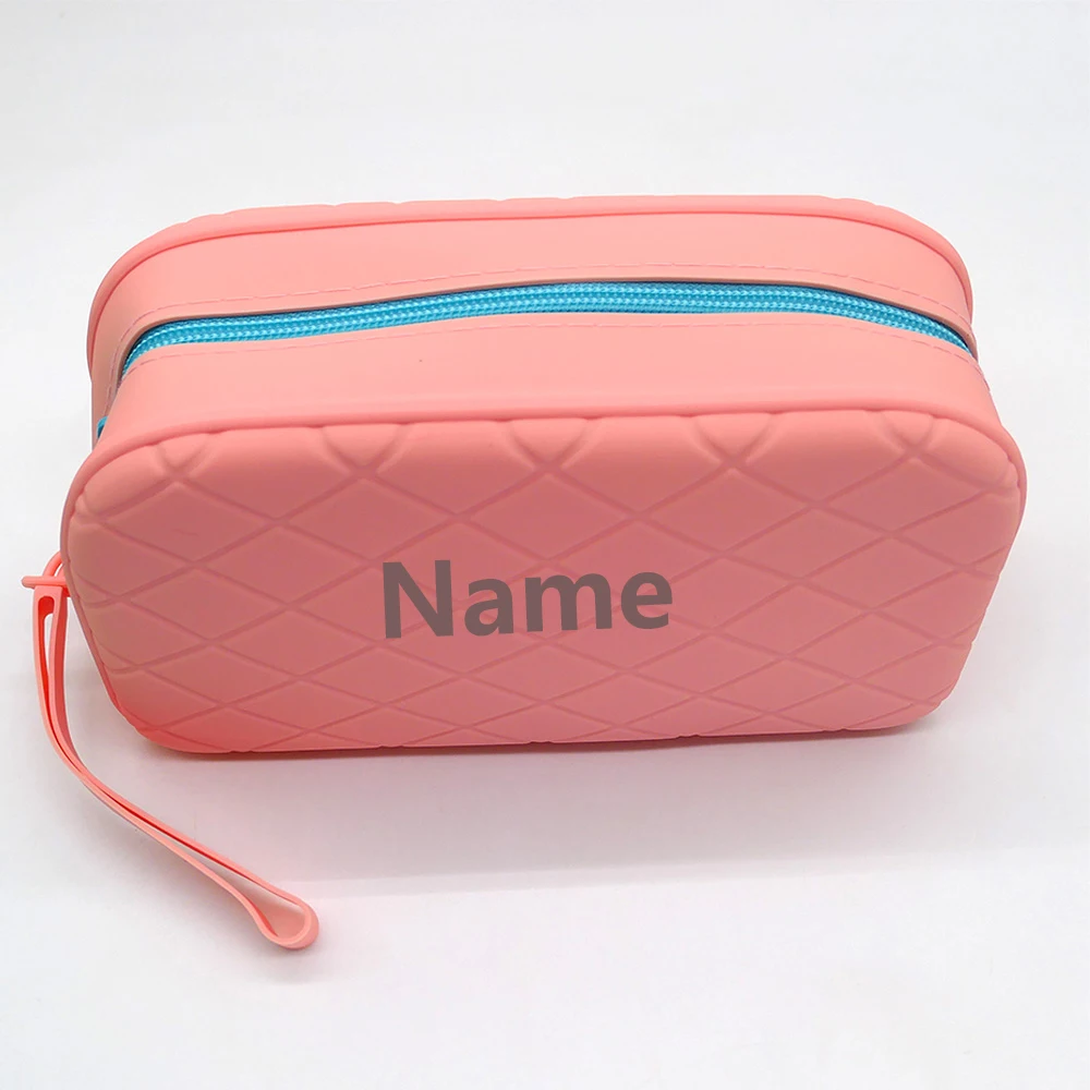 Free Name Printing Silicone Storage Pouch Organiser Box Silicone Material for Easy Portability Personalised Gift with DIY Design