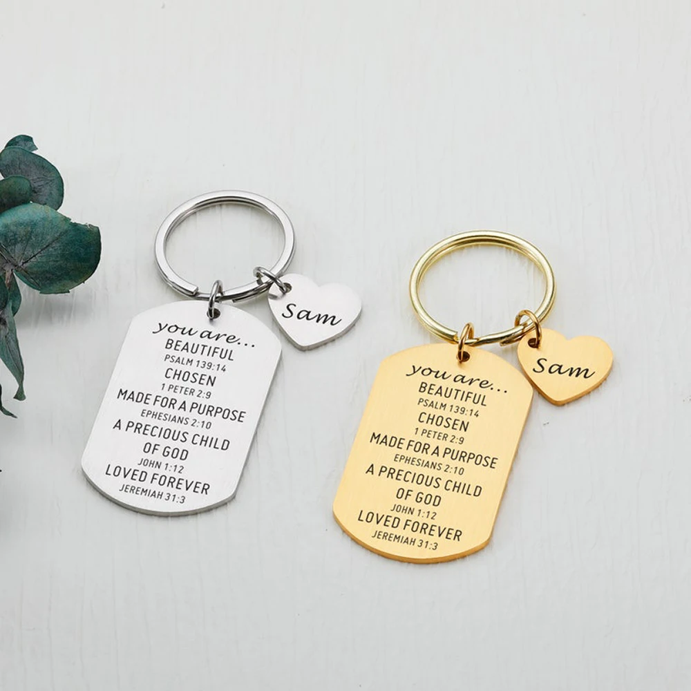 Bible Verse Key Chain  you are Beautiful Chosen to be Loved Forever a Gift of Self Affirmation a Gift of Inspiration for Her