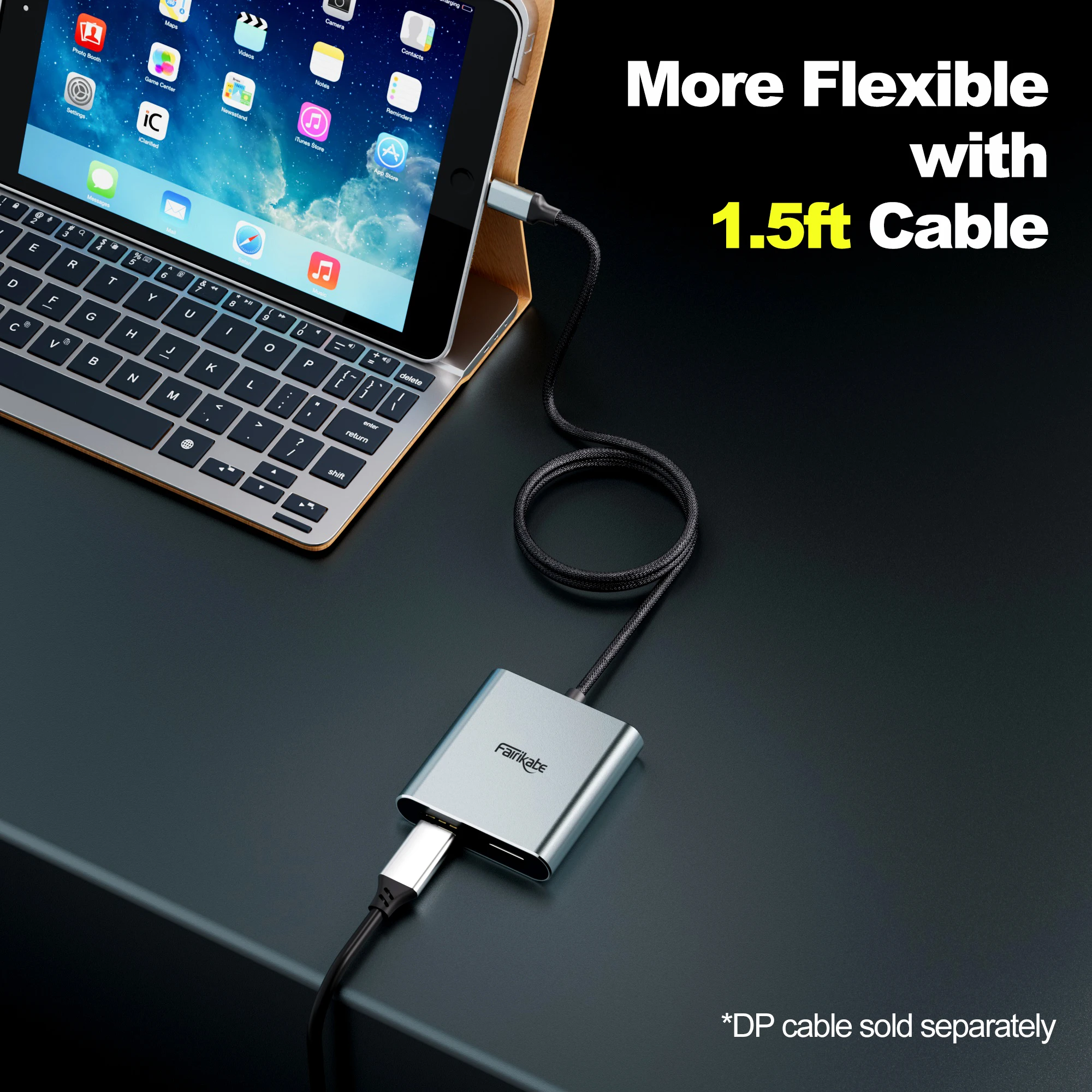 Adaptateur DisplayPort Vers 2 HDMI Fairikabe - 4K 60Hz - Pour Écrans Étendus Windows - Alimentation USB