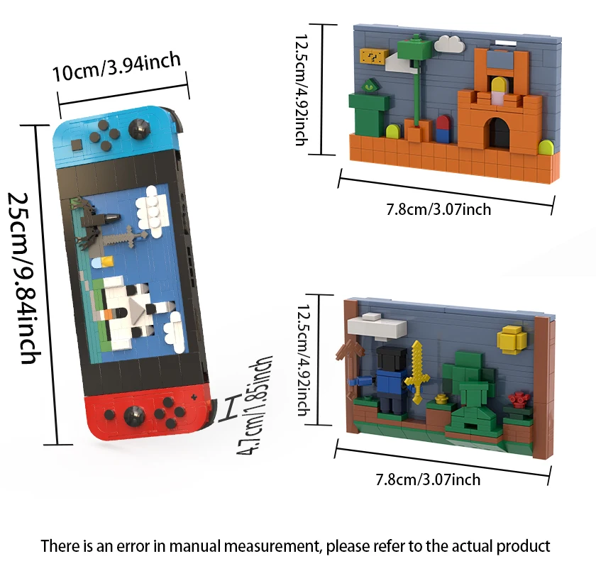 MOC Handheld Game Console Building Blocks Set Retro Controller Machine Idea DIY Bricks Model Toys for Kid Adult Xmas GiftsChrist - 2