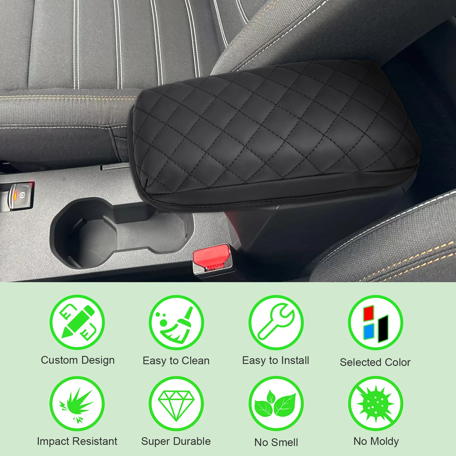 Center Console Armrest Armrest Pad Car Armrest Mat Car Armrest Cover RUIYA Car Central Control Armrest Pad For Dacia Sandero 3 / Sandero Stepway III / Dacia Jogger Auto 3 Accessories