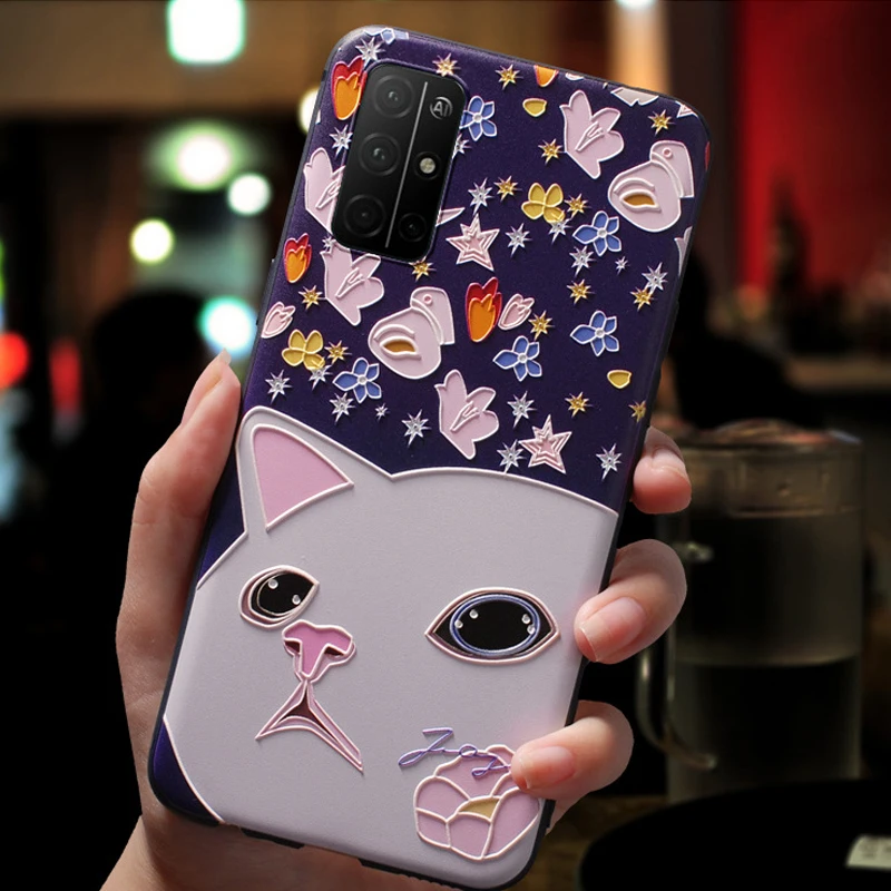 3D Flower Relief Emboss Silicone Case - Enhanced Soft Cover with Floral Design