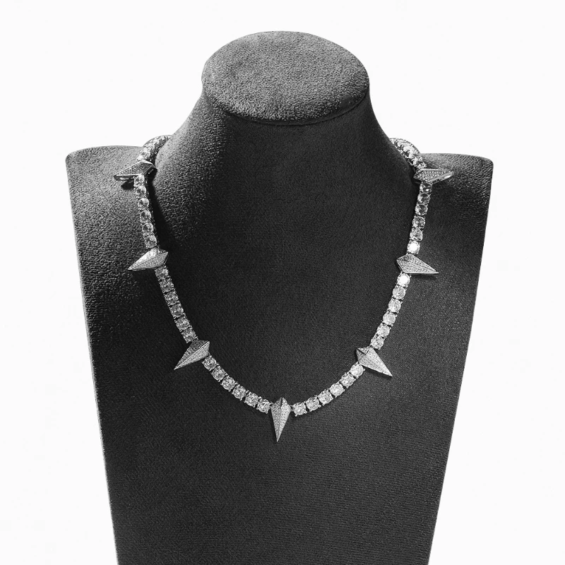 

ICE BLING Black Panther with necklace European and American hip hop style niche design zircon tennis chain men's punk