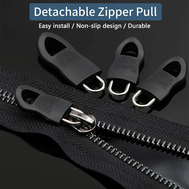 Zipper Pullers 5/10Pc Replacement Fit Rope Tag Clothing Zip Fixer Broken Buckle Zip Cord Tab for Luggage Backpack