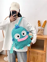 Large Capaci Cartoon Double oulder Bag Han Dun Ugly Fi Student Simple Match All-Match Soft Polyester Inner Material
