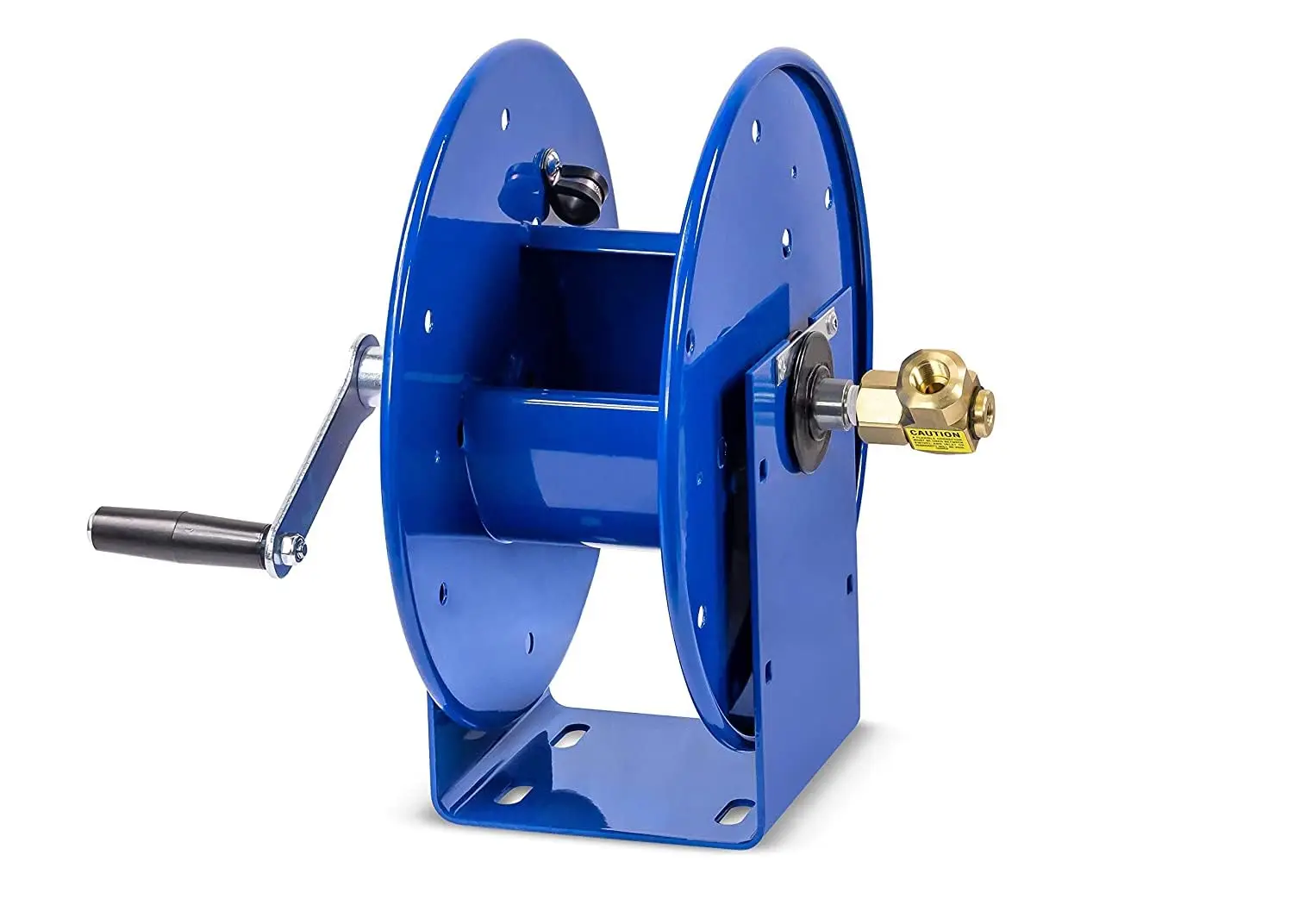 Compact Hand Crank Steel Hose Reel with 4,000 PSI Pressure Rating, Holds 3/8 Inch x 50 Feet Hose Length, Ideal for Air Compresso